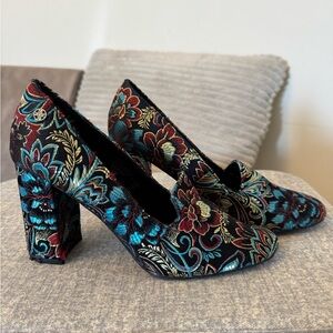 Nicole Miller NY Kea Floral Block-Heel Pumps